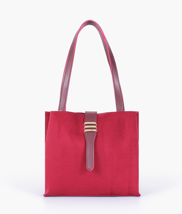 RTW Creation - Burgundy suede mini tote bag