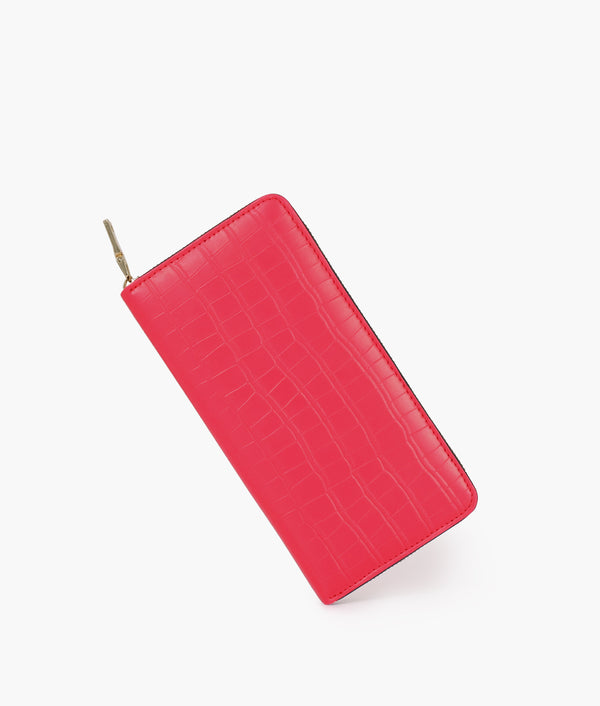 RTW Creation - Red crocodile pattern wallet