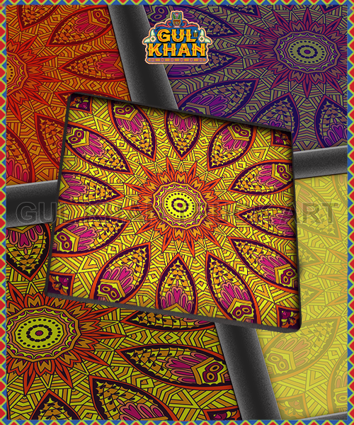 Red & Yellow Motif Printed Design