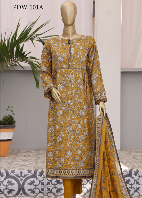 HZ Textile Premium Daily Wear Printed 3 Piece Unstitched Suit HZ25PDW D-101A