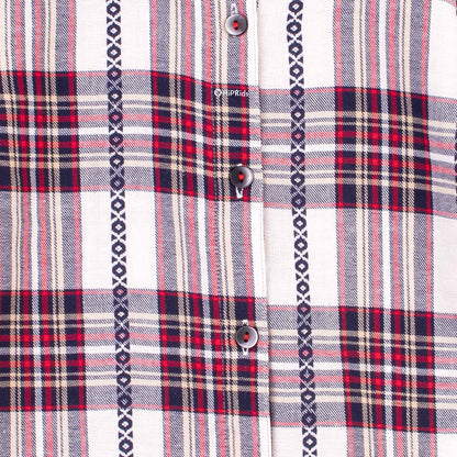 Girl Mahroon Checked Print Shirt