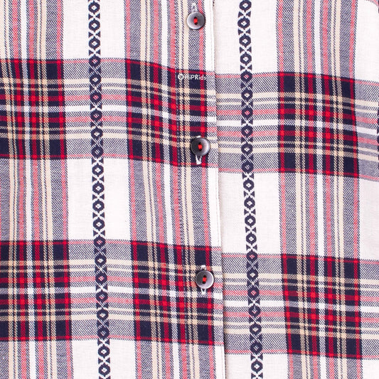 Girl Mahroon Checked Print Shirt