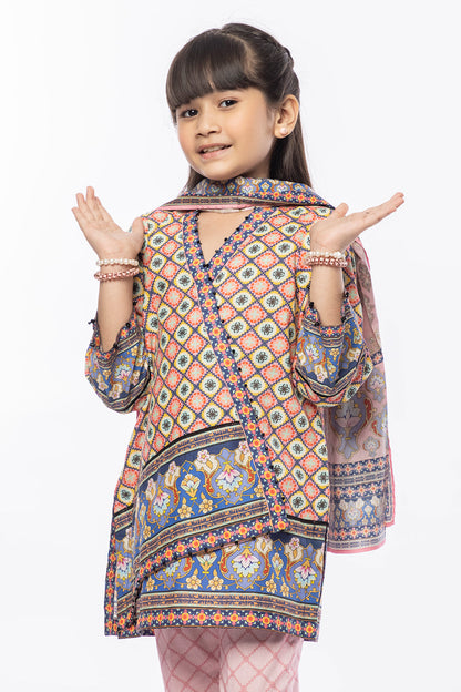 3PCS Digital Printed Lawn Shirt, Dupatta & Cotton Trouser SKU: SFRK-006