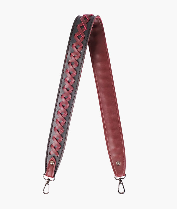 RTW Creation - Black and burgundy zig-zag weave strap add-on