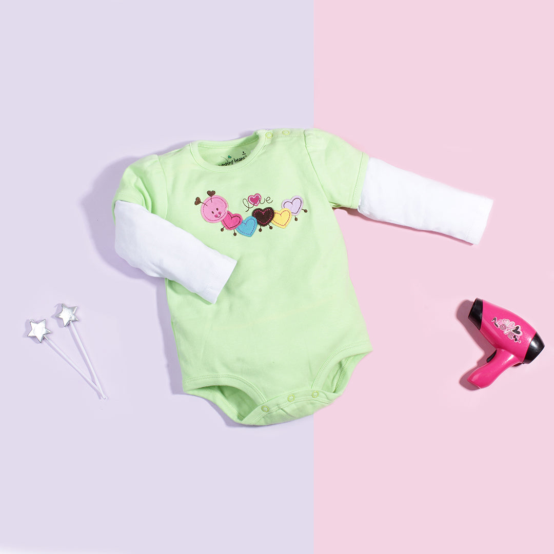 Baby Girl Full Sleeves Bodysuit Love Multi Hearts