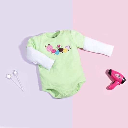 Baby Girl Full Sleeves Bodysuit Love Multi Hearts