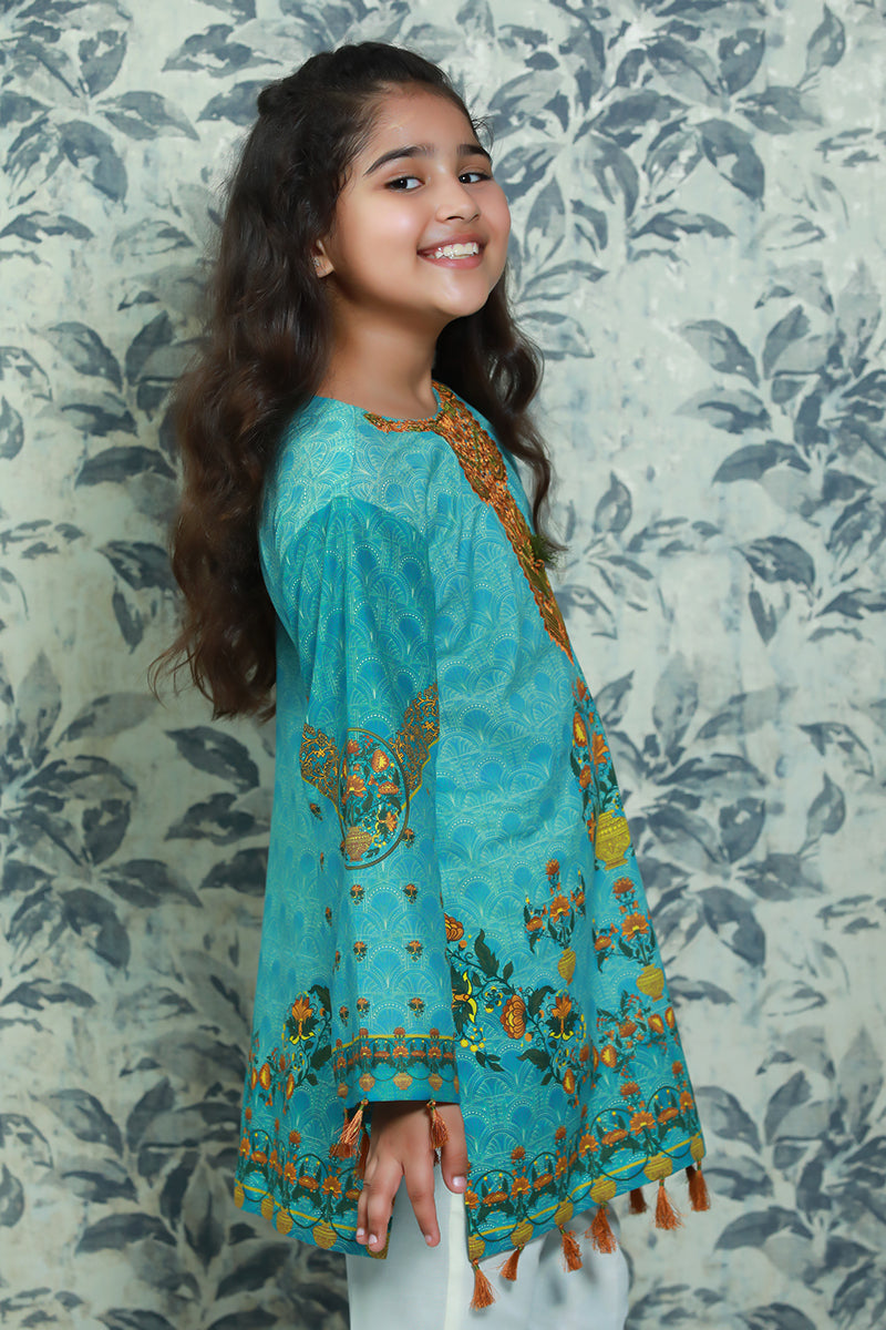 PRSDT-089 Digital Printed Embroidred Lawn Shirt, Dupptta & Cotton Trouser