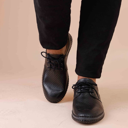 Turkish-made Real Leather Brogues in Black
