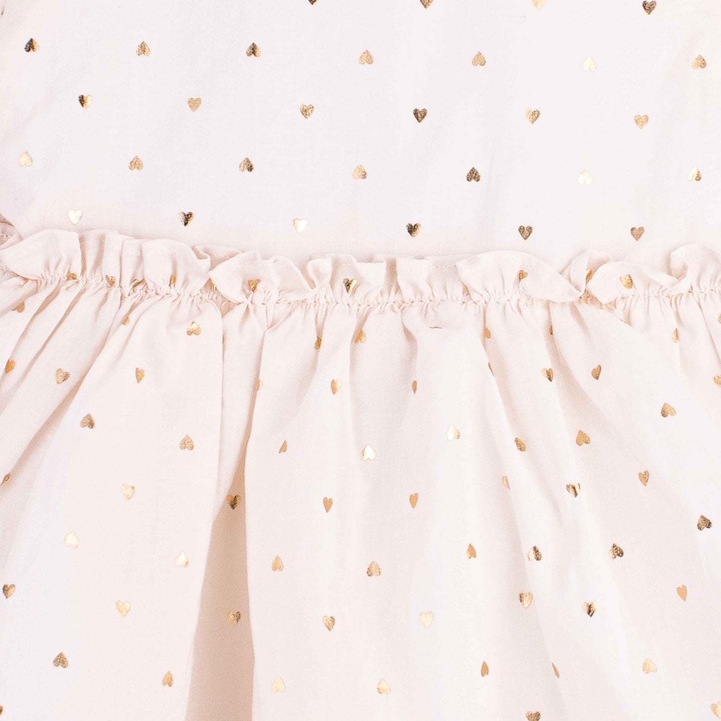 Baby Girl Golden Glitter heart Print Cotton Frock