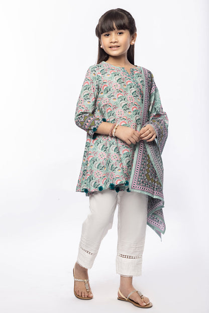 3PCS Digital Printed Lawn Shirt, Dupatta & Cotton Trouser SKU: SFRK-009