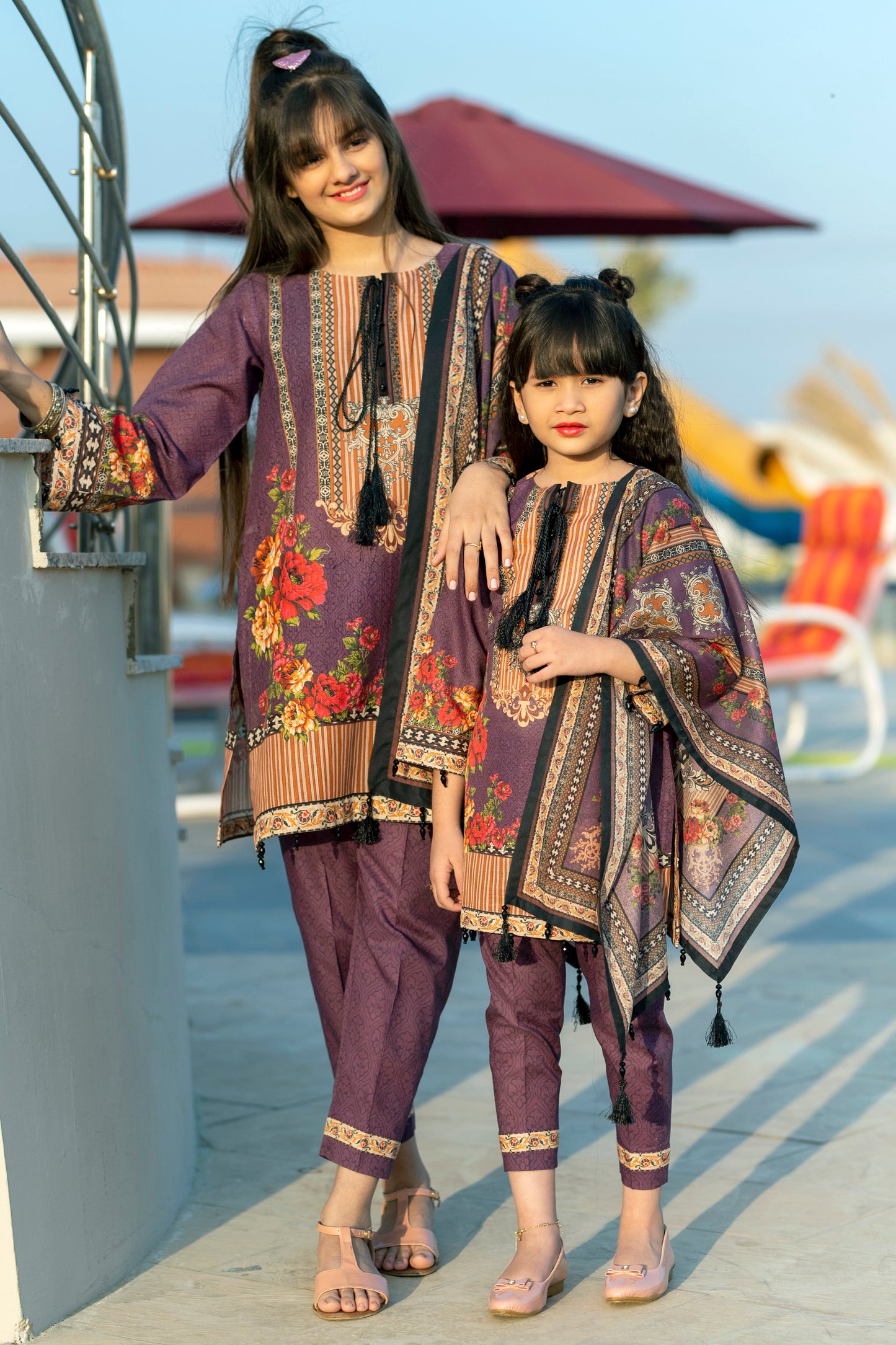 Girls Digital Printed Khaddar 3 Piece