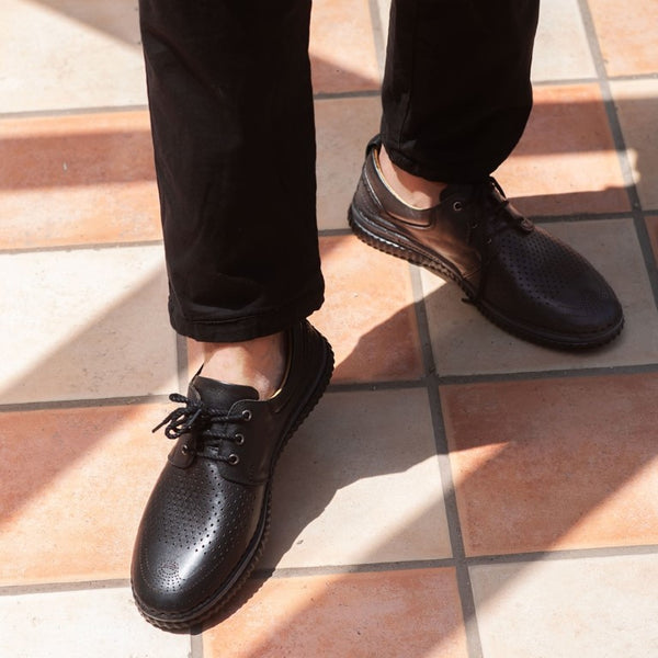 Turkish-made Real Leather Brogues in Black