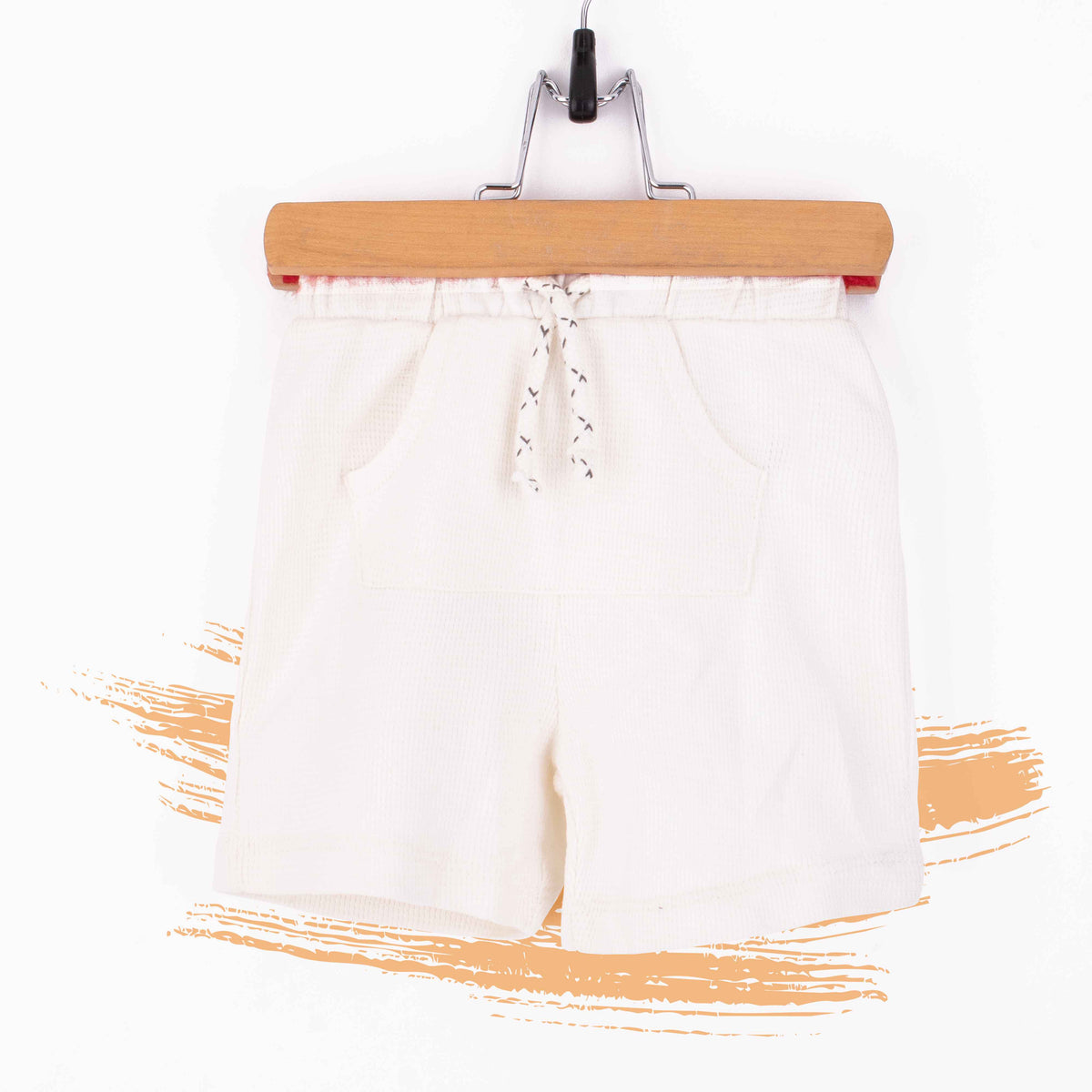 C.A Baby Boy White Pockets Cotton Jersey Shorts