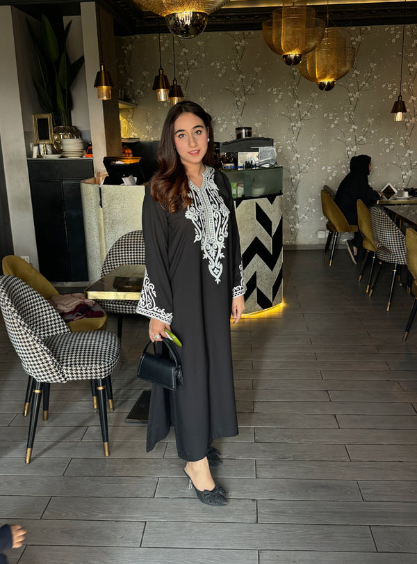 Manahils Stitched Black Thun Embroidered