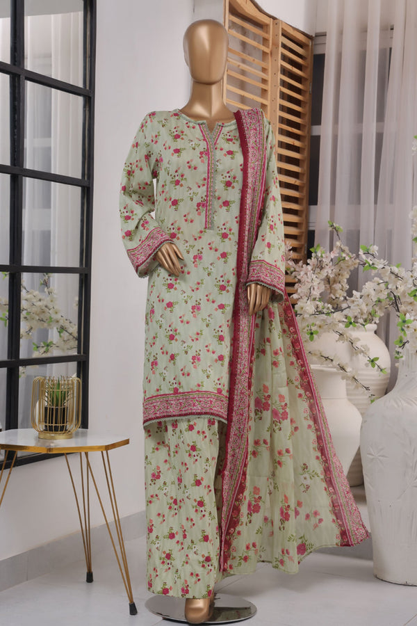 Bin Saeed Exclusive Printed Lawn With Farshi Shalwar Vol-03 Collection'2025-SM-2122-Pista