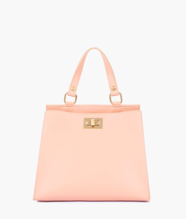 RTW Creation - Peach front lock top-handle mini bag