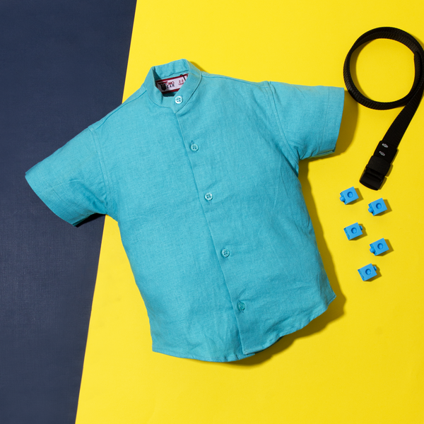 Tomo Wear Baby Boy Half Sleeves Sea Green Shirt