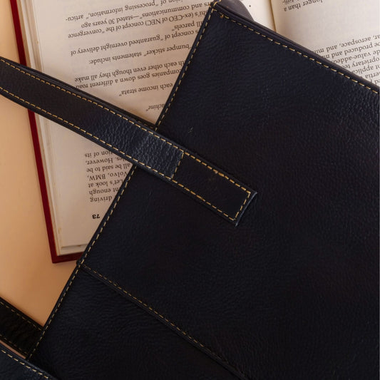 Everyday Women's Leather Zipper Tote Bag-Midnight Blue