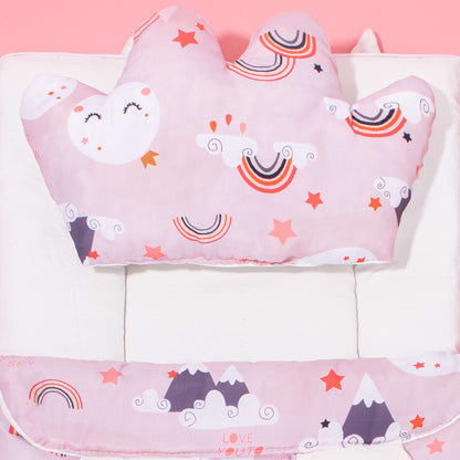 Baby Girl 2 Piece Carrynest Pink Crown Style Pillow