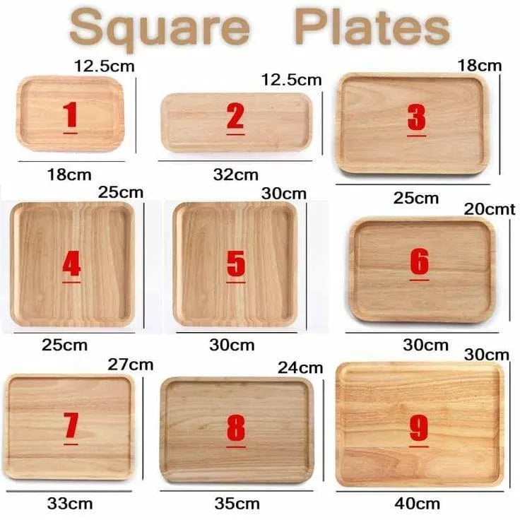 Wooden Tabletop Tray (Set of 9)