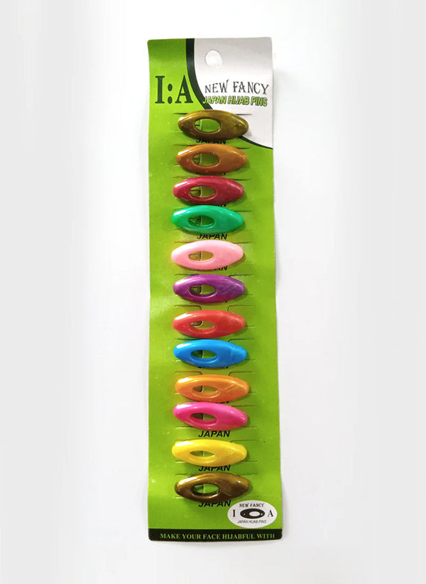 Hijab Ul Hareem SCARF PIN JAPAN Pack Of 12 Multi Color