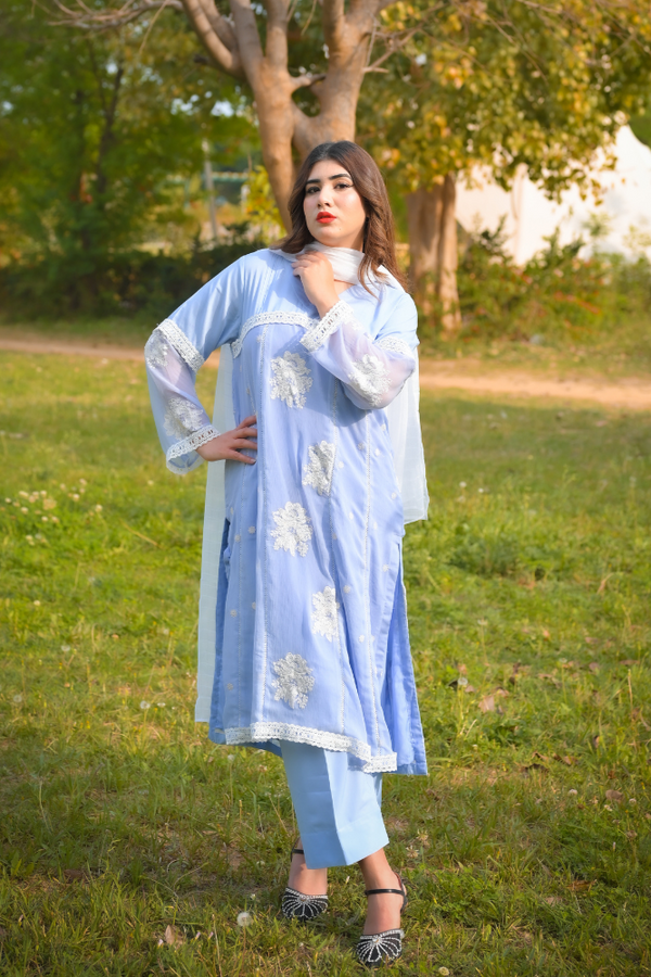 Urban Cut 1 Piece Embroidred Chiffon Kurta ( Lined )