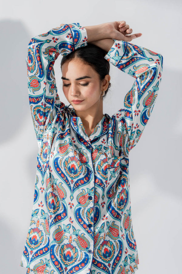 Studio By Arj Iqra Usmaani Soft Satin Pajamas 2 pcs nightwear/sleepwear night suit