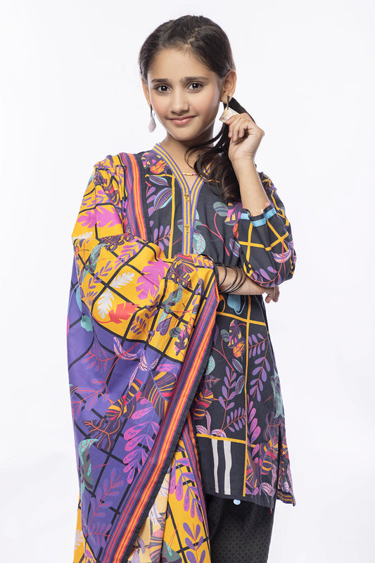 3Pcs Printed Lawn Suit Multi SKU : 3PCS-036