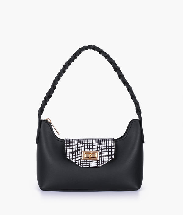 RTW Creation - Black and white purse with braided strap
