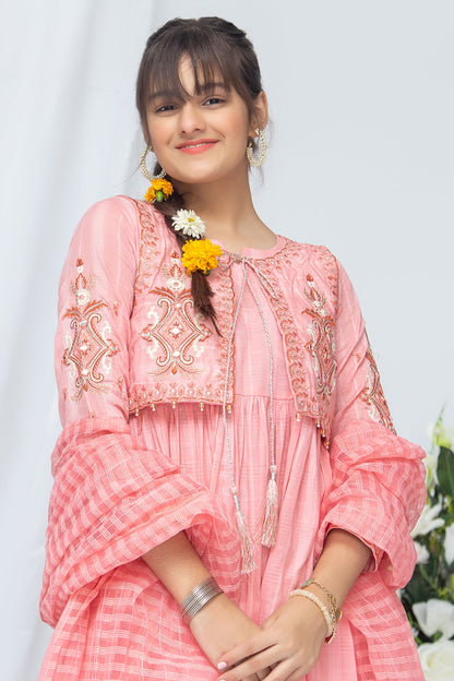 3PCS Jacquard Suit Shirt, Dupatta & Cotton Trouser SKU: EMB-040