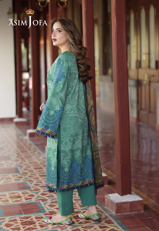 AJUW-24 EMBROIDERED VISCOSE 3 Pcs
