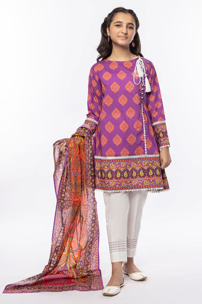 3PCS Digital Printed Lawn Shirt, Dupatta & Cotton Trouser SKU: SFRK-002