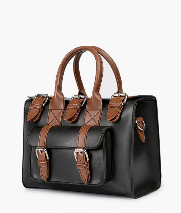 RTW Creation - Black with brown wilderness satchel bag