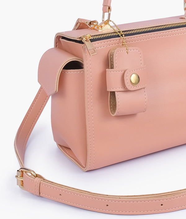 RTW Creation - Peach bowling bag with top-handle