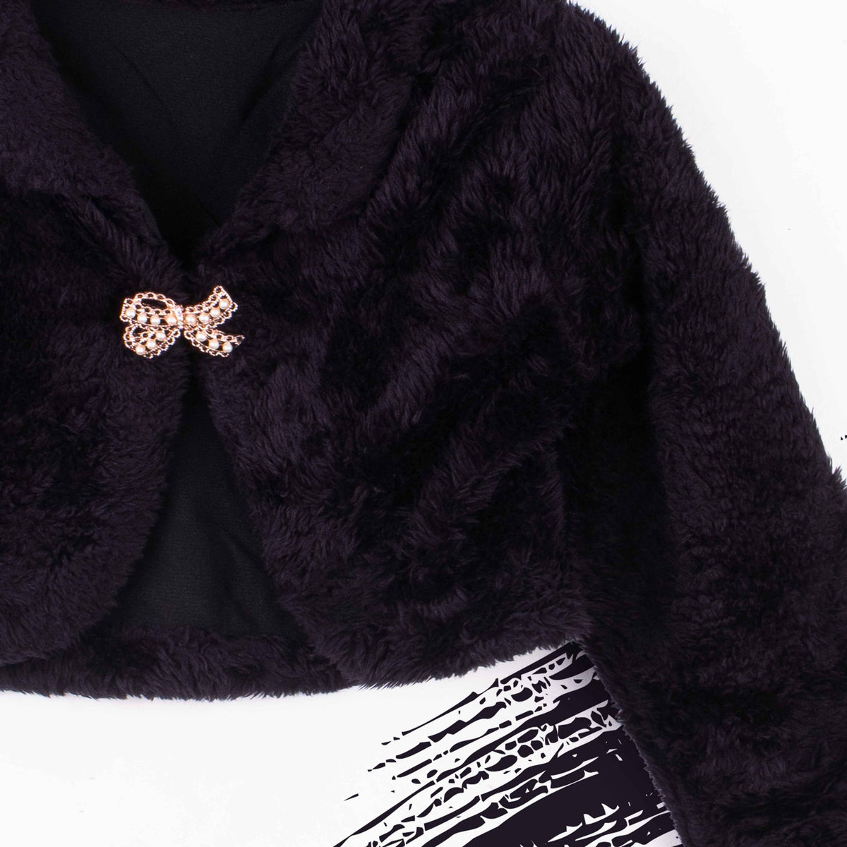 Baby Girl Black Fur Bolero