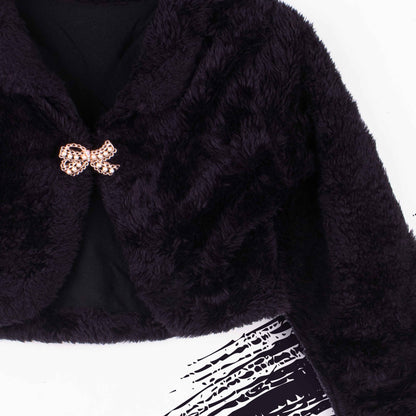 Baby Girl Black Fur Bolero