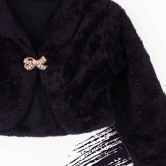 Baby Girl Black Fur Bolero