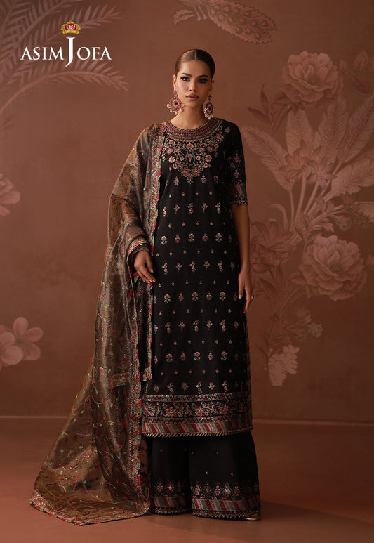 AJULD-05 Embroidered Boski Silk Unstitched 3 Pcs