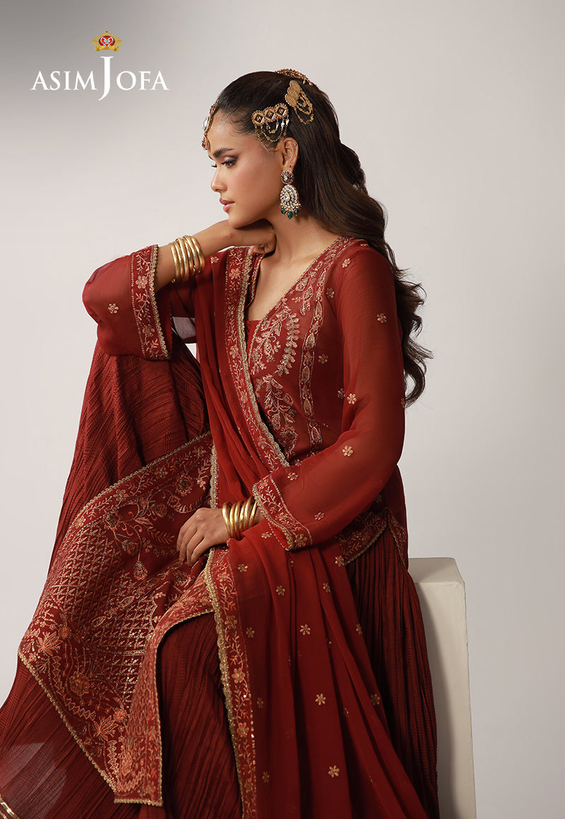 AJULO-11 Embroidered Chiffon Unstitched 3 Pcs