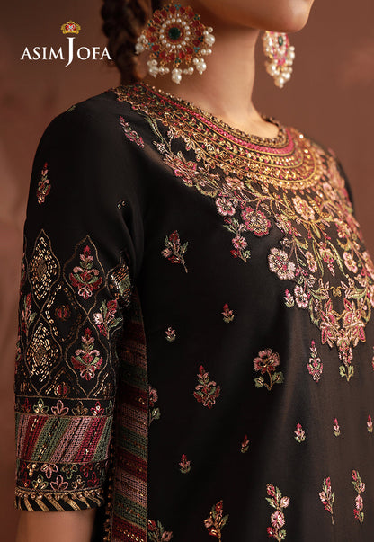 AJULD-05 Embroidered Boski Silk Unstitched 3 Pcs