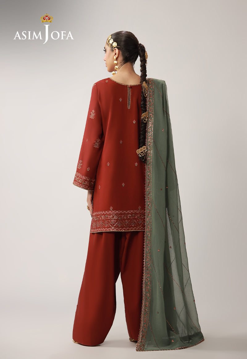 AJULO-05 Embroidered Boski Silk Unstitched 3 Pcs