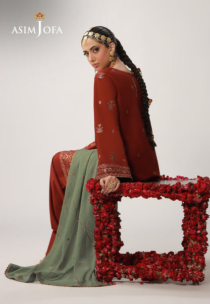 AJULO-05 Embroidered Boski Silk Unstitched 3 Pcs