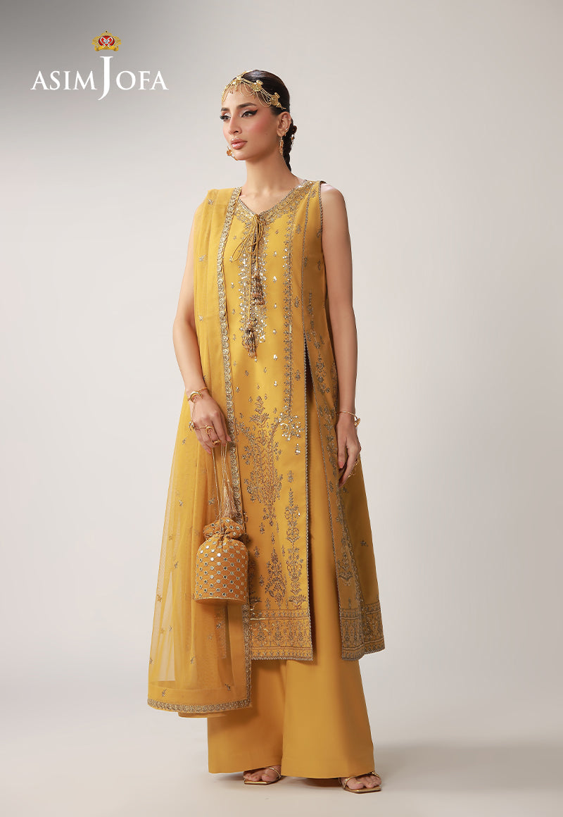 AJULO-09 Embroidered Boski Silk Unstitched 3 Pcs