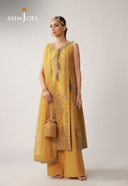 AJULO-09 Embroidered Boski Silk Unstitched 3 Pcs