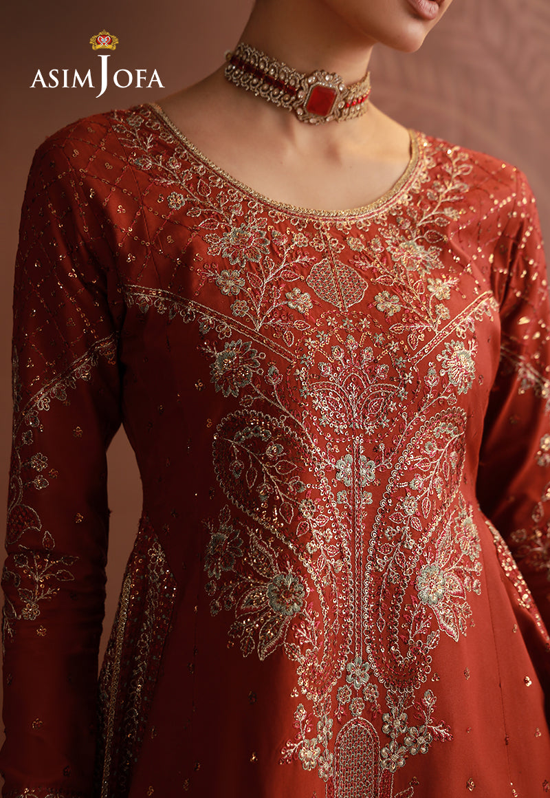 AJULD-02 Embroidered Boski Silk Unstitched 3 Pcs
