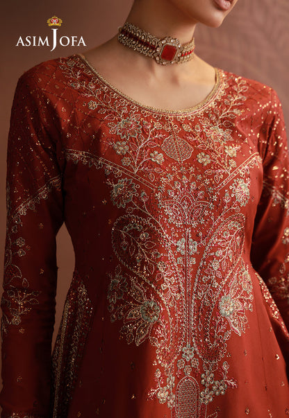 AJULD-02 Embroidered Boski Silk Unstitched 3 Pcs