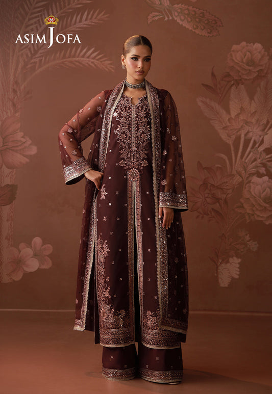 AJULD-07 Embroidered Poly Net Unstitched 3 Pcs