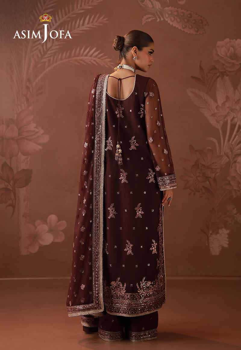 AJULD-07 Embroidered Poly Net Unstitched 3 Pcs