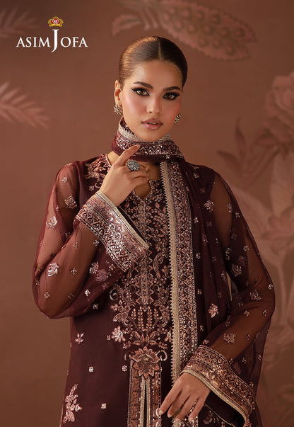 AJULD-07 Embroidered Poly Net Unstitched 3 Pcs