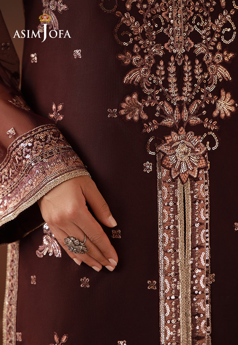 AJULD-07 Embroidered Poly Net Unstitched 3 Pcs